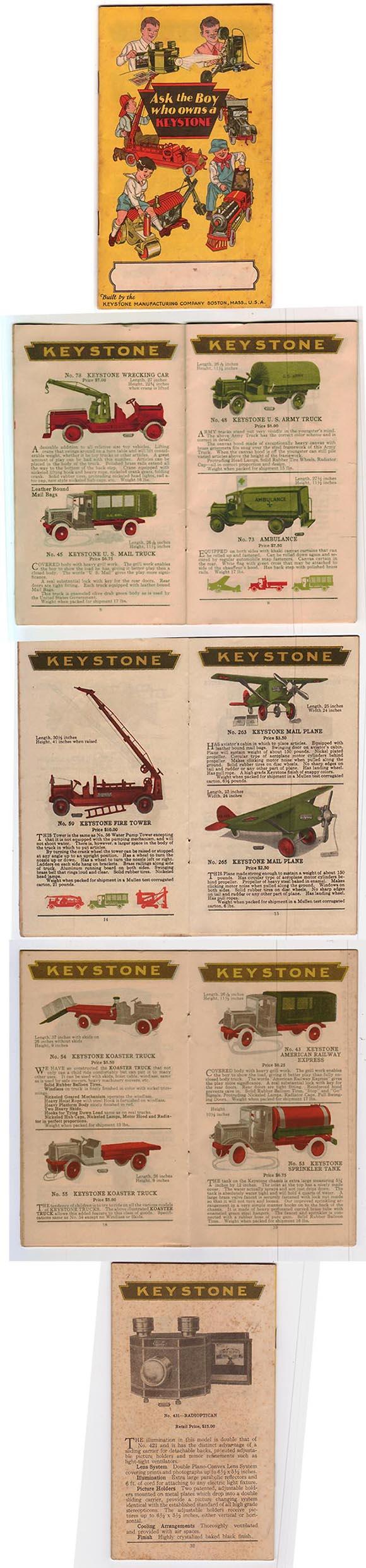 1925 Keystone, Original 32pg. Color Toy Catalog